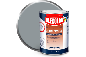 Эмаль для пола алкидно-уретановая быстросохнущая (6ч) серый (0.8 кг) Olecolor (14)