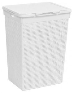 Корзина д/белья 60,0л 430*330*595мм Лофт белый "ВТ" (10)