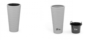 Кашпо напольное "Оазис" D290мм 25,0/5,0л с/п серый (2) М8076