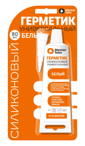 Герметик силиконовый MasterTeks ProfiMaster универсальный 80 мл белый (12)