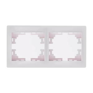 Рамка Белая 2-х местная  горизонтальная Lezard (10)