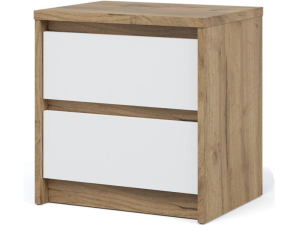 Тумба прикроватная 2ящ Спальня Мишель (Дуб крафт золотой/Белый жемчуг)