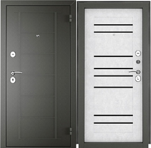 Дверь метал Титан, Графит/Бетон снежный 8С, 860*2050 левая