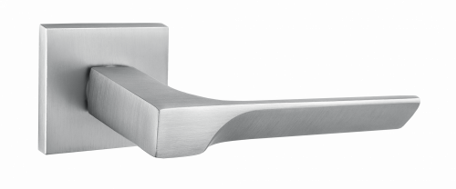 Ручка дверная РЕНЦ ЛЮКС Slim 03 "Румо", квадр накл, супер сатин хром (20)