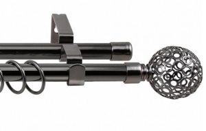 Карниз ков раздв.d16/19мм 1,6-3,0 2-х ряд шар т/у чер.никель