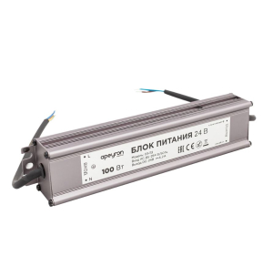 Блок питания 24В, 100Вт, импульсный, IP67, 175-265В, 4,2А, алюм., сереб., 190*55*30мм.
