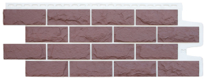 Фасадная панель Grand Line Колотый камень Design Plus каштан с белым швом (0,392*0,992) (10)