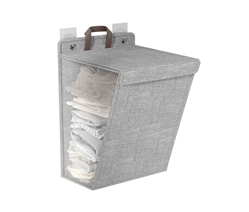 Корзина для белья Купол узкая, подвесная, 45х35х10см, с крышкой