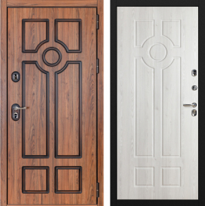 Дверь метал Термо STREET-501 HPL пластик/Муар черный/Сосна прованс 960*2050 левая