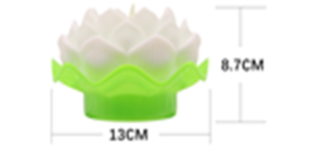Свеча в виде лотоса батарейки 3 ААА 13*8,7 см