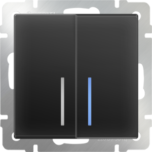 Черный мат выключатель Скрытой установки 2-х клав С подсветкой Werkel W1120108 (10)