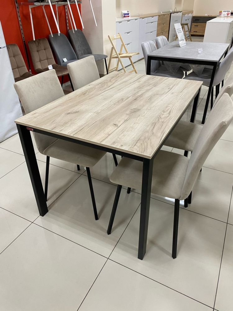 Стол Бейсик-3 дуб крафт серый/чёрный