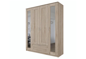 Шкаф комбинированный СИРИУС  "4 двери и 1 ящик сонома RU (с 2 зеркалами)"