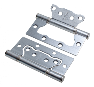 Петля без врезки стальная РЕНЦ 100*75*2,5, 2 подшип., б/колп., SSC супер сатин хром (2 шт.) (100)