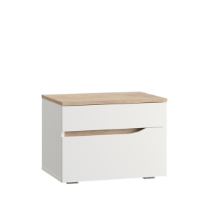 Тумба прикроватная Муссон 16.03  (Белый PE шагрень, Дуб эндгрейн элег.)