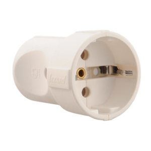 Розетка белая 1 местная с/з штепсельная Lezard 715-0600-606 (50)