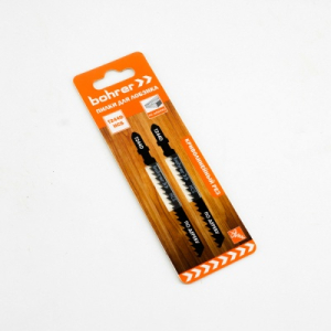 Пилки для лобзиков Bohrer по дереву Т244D HCS 100/75мм, шаг 4 мм (Криволиней рез) (2 шт. в уп.) (10