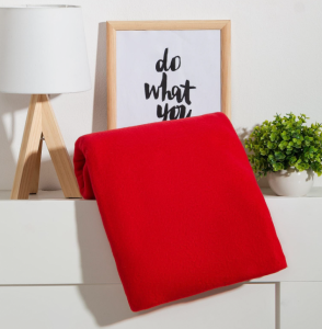 Плед Экономь и Я 150*180см, цв. красный, пл.160 г/м2, 100% п/э 6881715