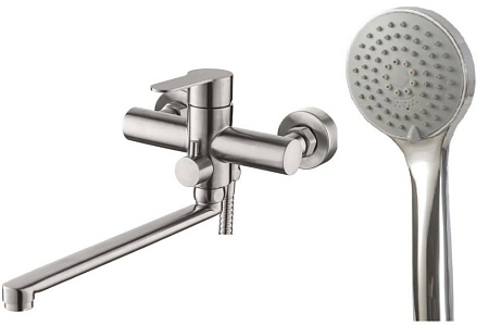 Смеситель для ванн Orlandо, излив 300мм, с аксессуарами, нерж. сталь, арт. OL 31(__)