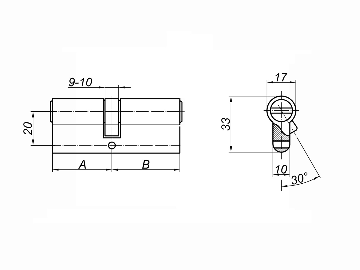 Цилиндровый механизм ZN 60 C ET SN/СР (никель/хром) (10/60)