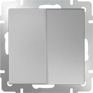 Серебряный выключатель Скрытой установки 2-х клав. Werkel W1120006 (10)