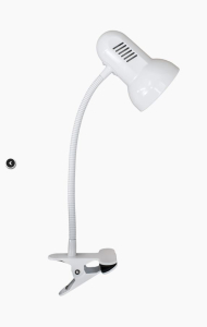 Светильник настольный на прищепке 40 Вт, 220В, Е27 МТ2023 белый глянец/античная латунь