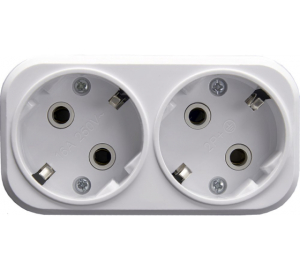 Разветвитель сетевой на 2 выхода с/з 250В 16A белый ADP16-22-20 (1)