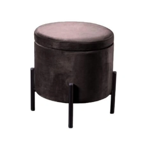 Пуф 1 Grand круглый (Barkhat 14,Barkhat 14,Barkhat 14,3,Опора, цвет черный, матовый)***