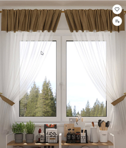 Комплект портьер Софт-Вуаль 135*160 с подхватами латте по 2 шт. ГП