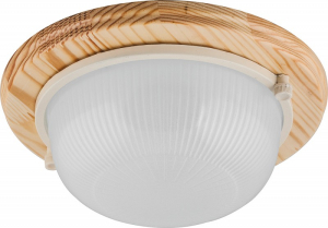 Светильник накладной IP54 220V 60Вт  Е27 дерево,клен, круг НБО 03-60-011(8)(__)