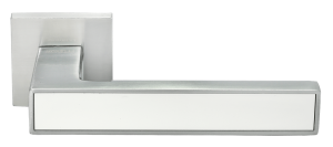 Ручка дверная DIY MH-48-S6 SSC/W, "SULLA", квадр накл 6мм, супермат. хром/белый (20)