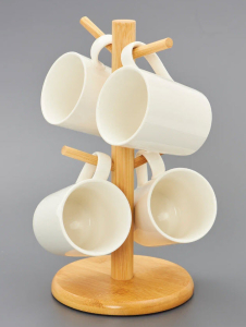 Набор кружек JEWEL Фиона 4 предмета на подставке (фарфор)