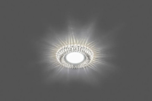 Светильник потолочный встраиваемый со светод подсв 15LED*2835 SMD 4000K MR16 20W G5.3 прозр хром (_1