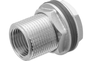 Штуцер (врезка) в бак (емкость) с прокладкой 3/4" (латунь) MPF, MP-У(5)