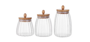 Банка для сыпучих с деревянной крышкой 0.5 л