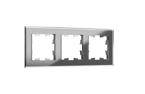 Серый стекло рамка 3 поста РУ-3-2-БрСе