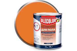 Эмаль для пола алкидно-уретановая быстросохнущая (6ч) золотистый (0.8 кг) Olecolor (14)