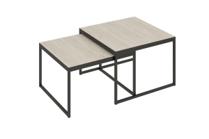 Стол журнальный ТЕТРИС (Столешница - ЛДСП) (МЕТАЛЛ Черный/ЛДСП Дуб Крафт золотой (0001/0053))