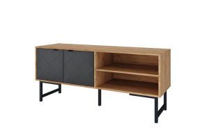 Тумба ТВА (ЛДСП Дуб Крафт золотой/МДФ Графит/МЕТАЛЛ Графитовый Муар (0053/0010/0189)) Тм026.0