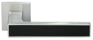 Ручка дверная DIY MH-48-S6 SC/BL, "SULLA", квадр накл 6мм, мат.хром/черный (20)