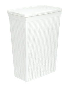 Корзина д/белья 50,0л 450*260*615мм Лофт узкая белая "ВТ" (10)