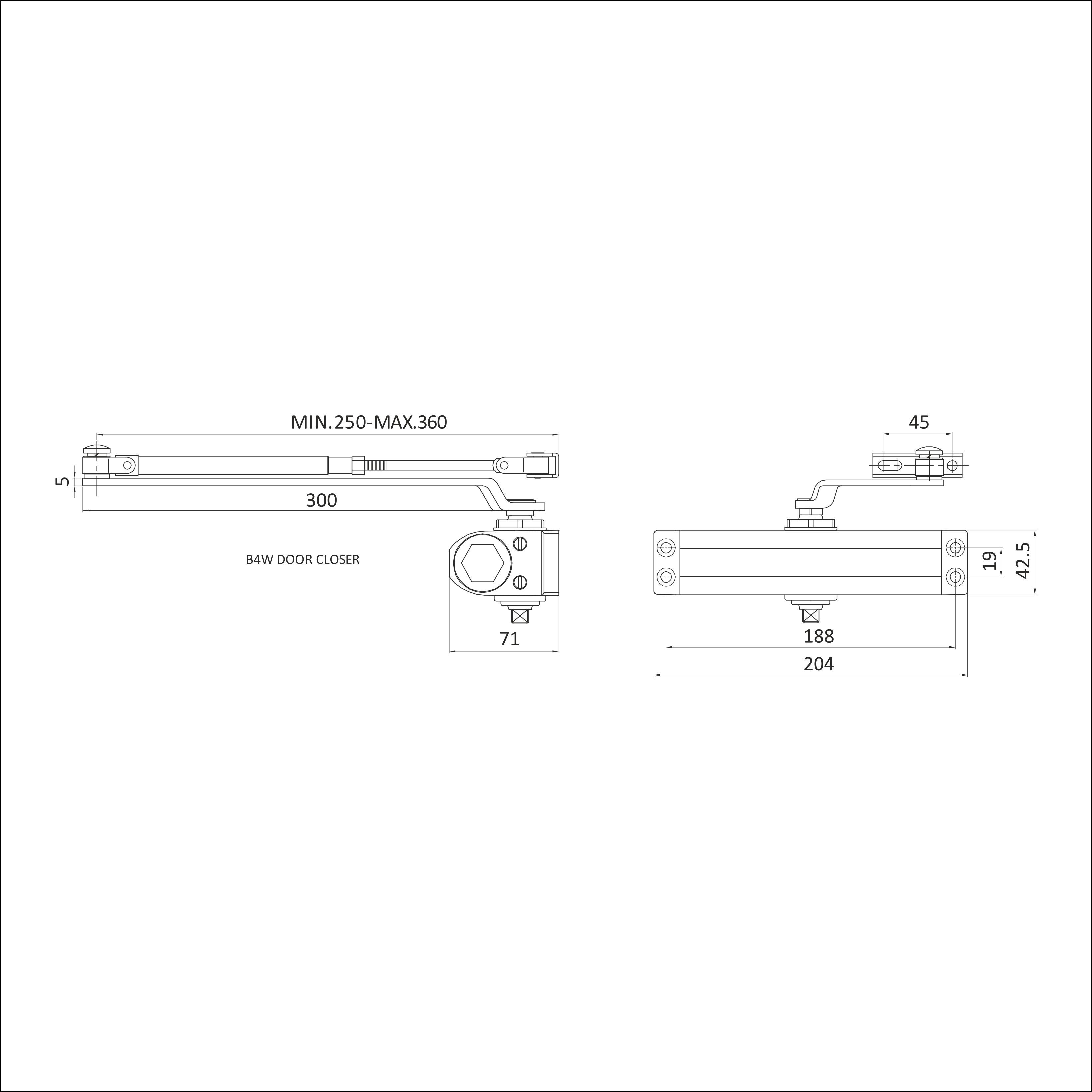 Доводчик БУЛАТ ULTIMATE ДД-120 A-W (60-140 кг) белый, морозостойкий (10)
