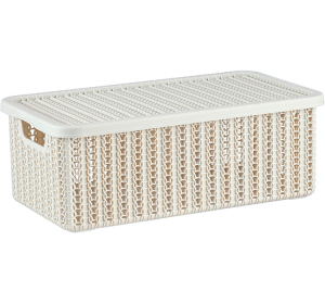 Коробка 6,0л М2370 "Вязание" с/кр Белый ротанг