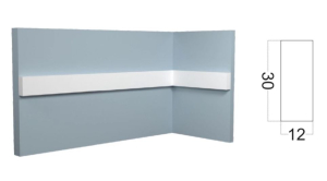 Молдинг торцевой "РЕЙКА" под покраску Kr124M/2,7 (30*12*2700 мм) (уп.77шт)