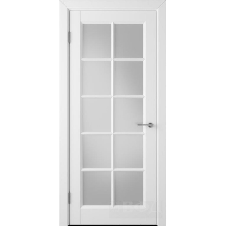 Дверь Гланта Белая эмаль ПО600 Белый сатинат (Polar)