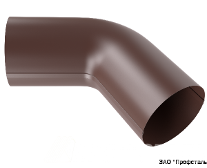Колено круглой трубы ККТф. "ПС" 100 0,5 -шок.-коричн.*2(3) RAL 8017 пурал