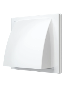 Выход стенной вытяжной с обратным клапаном 150х150 с фланцем D125, ASA, бел (20)