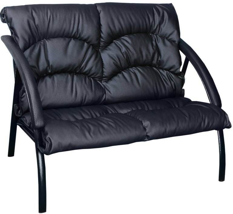 Диван Фортуна 5(18) 2-х местный (разборный) чер. к/з Каркас черный