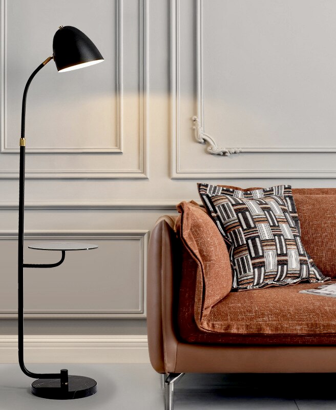 Торшер AU51513 BK напольный со столиком, черный, Е27*1*40W