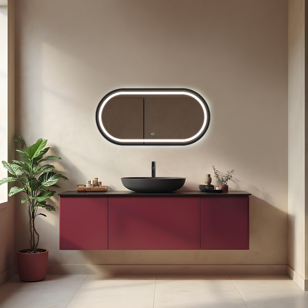 Виола-лофт 500х1000 (Сенсорный выключатель, рама пластик, гор-вер)  зеркало